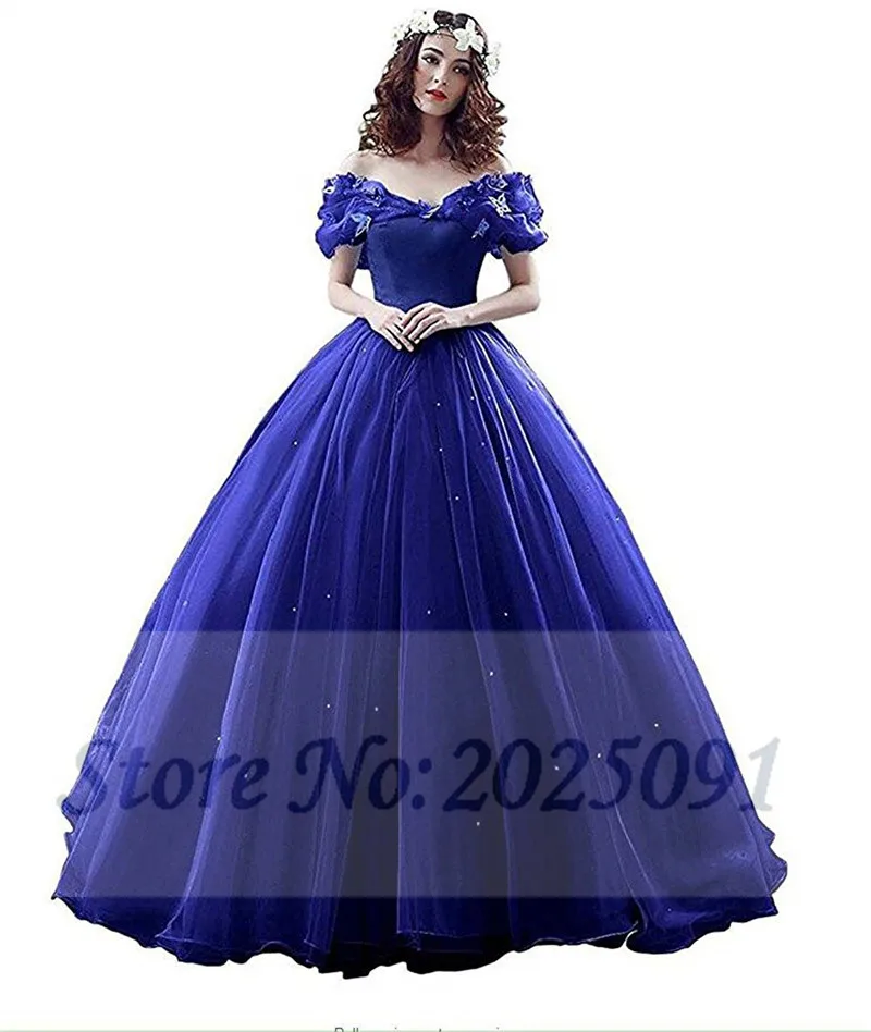 Baljurk Prinses Vlinder Prom Jurk Lange Off De Schouder Trouwjurken Bruidsjurken Quinceanera Jurken