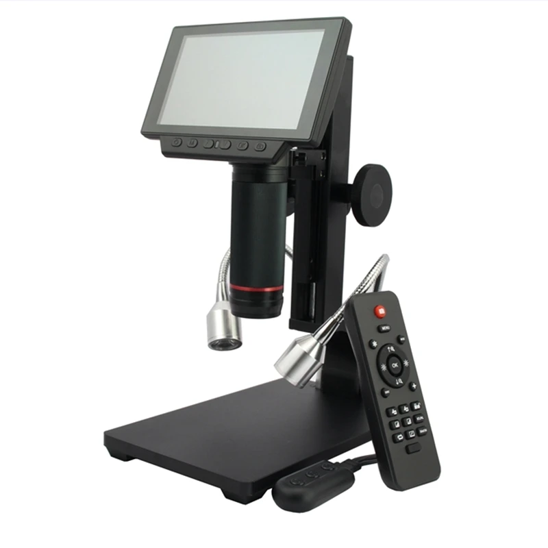 Microscópio digital 1-560x com hdmi, vídeo eletrônico hd de 5 polegadas, para reparo de telefone celular, com solda, alta distância de objeto, lupa