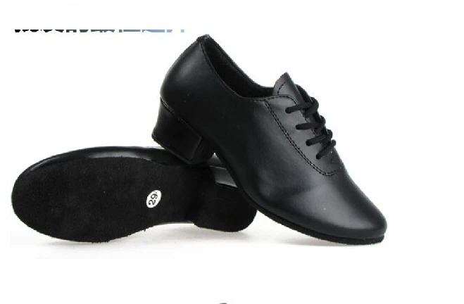 Discount Men And Boy FR28 To FR45 Black Lace-Up Ballroom Rumba Dance Latin Dance Shoes