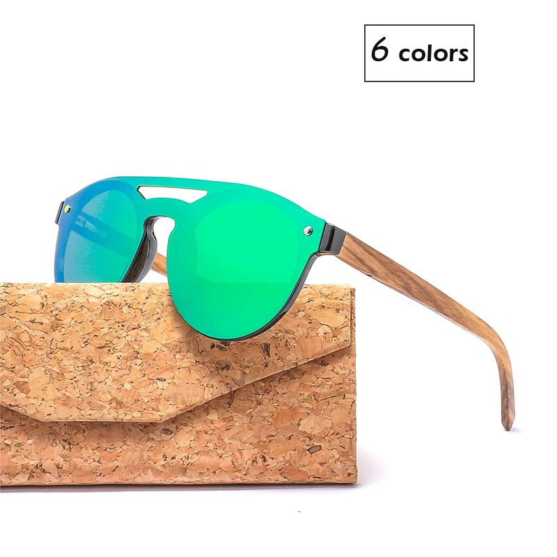 Rimless Wood Sunglasses For Women and Men Polarized Sun Glass With Triangle Folded Wooden Grain Case 1506