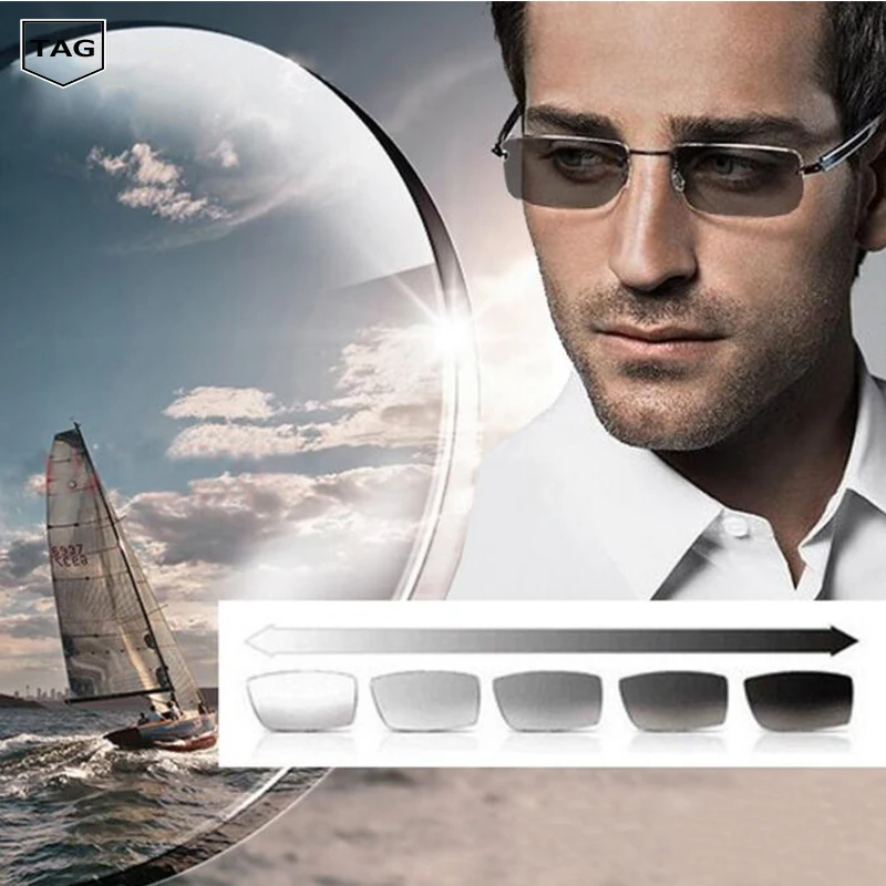 1.56 Progressive Photochromic Prescription Lens  Gray Brown impact resistance/reading anti-scratch ADD Look near to see far