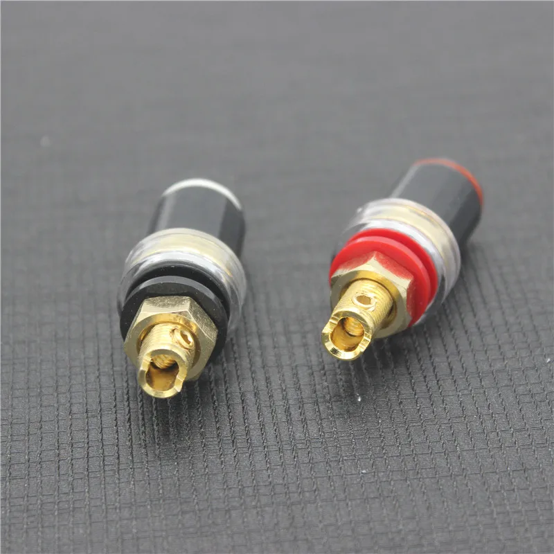 Hifi 4pcs speaker copper socket  audio speaker connector amplifier terminal binding Post banana plug socket connector