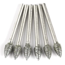 Grit 60 Course Grained Diamond Grinding Drill Burr Set Polishing Grinding Head Mounted Bits for Dremel Rotary Tools