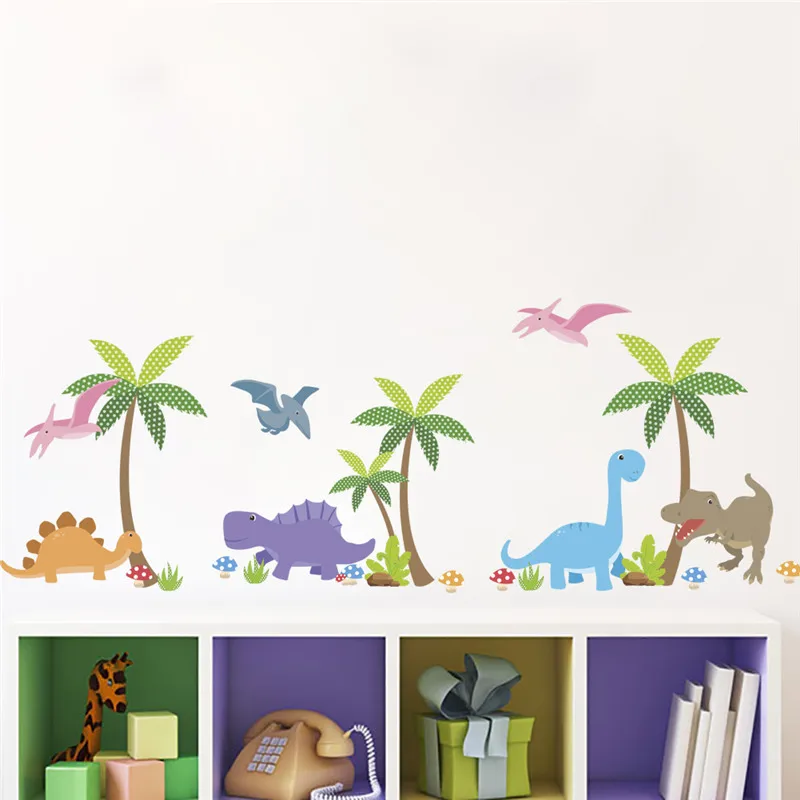 3d Dinosaur Wall Stickers for Kids Room Bedroom Home Decoration Jurassic Period Animal Mural Art Diy Safari Decal Pvc Poster