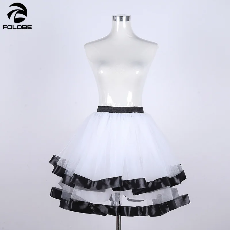 FOLOBE – jupe en Tulle pour femmes, Style de rue, taille unique, coupe trapèze, courte, bouffante, Patchwork, taille élastique, 2022