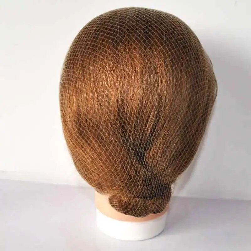 Invisible hair nets disposable bun ballet 20inch blonde color dance hair net 5mm with elastic edge