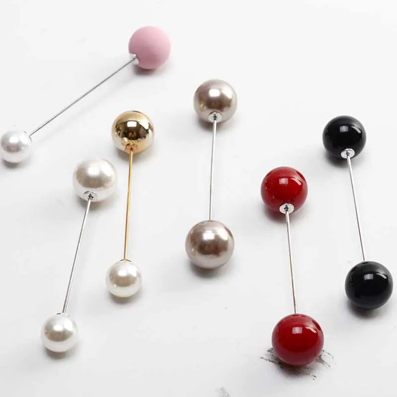 2026Fashion 1Pc Woman/Girl Imitation Pearl Brooch Classic Charm High Quality Accessories Simple Double Pearls Brooches All-match