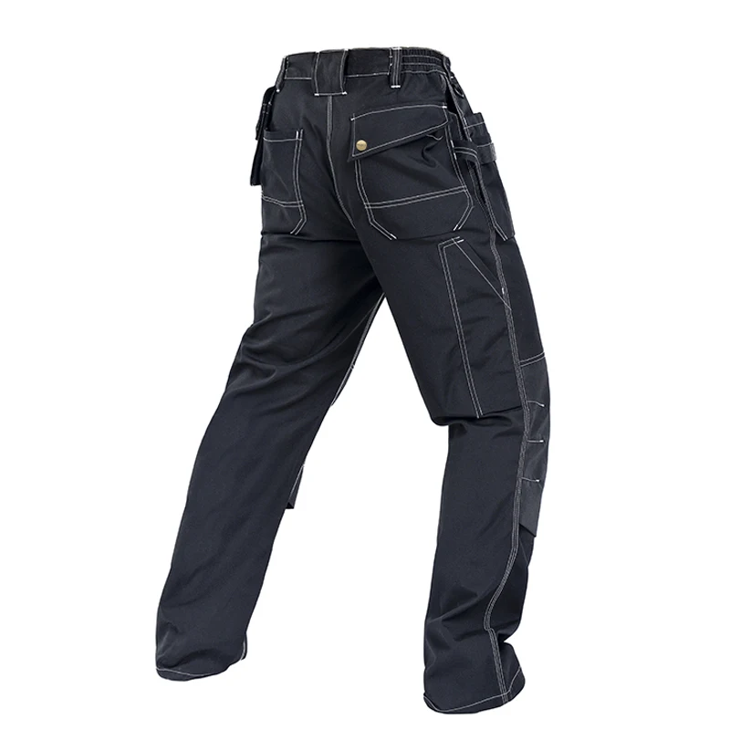 Men Working Pants Multi Pockets Trousers With Removable Eva Knee Pads Top Quality Mechanic Cargo Pan New 2024