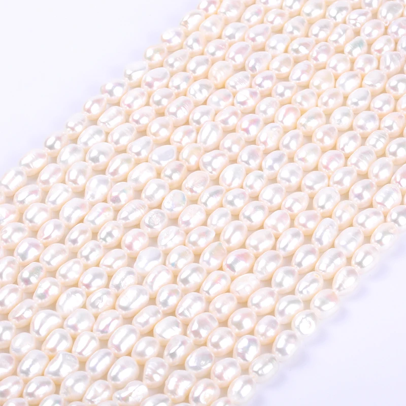 1pack/lot 9-10mm A quality white rice oval irregular Natural freshwater Pearl Loose Beads DIY for Jewelry bracelet necklace