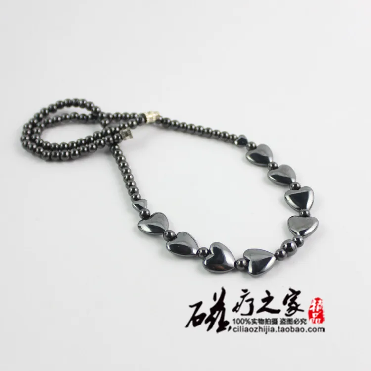 Hematite love heart shape magnetic necklace Beaded Necklace Christmas gift For Women MN1001