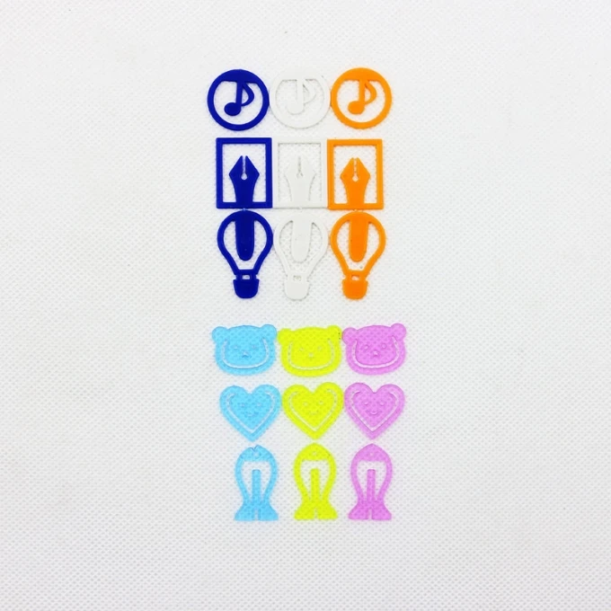 24 قطعة/الحقيبة إشارات مرجعية ملونة لطيفة إبداعية جميلة مشابك ورق بلاستيكية مقاطع صغيرة ملحقات مكتب الطالب اللوازم المدرسية #3