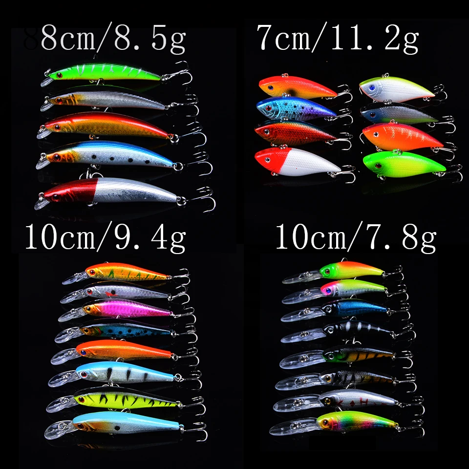 mixed 29 pcs Minnow vib fishing lure