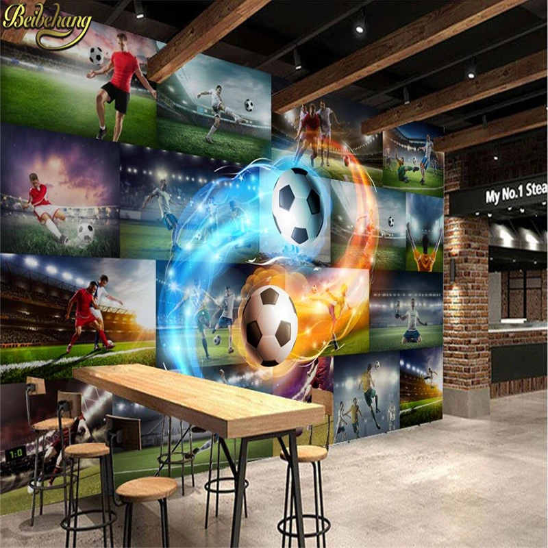 Sports football field background 3d any size murals papel de parede photo wallpaper roll butterflies large wall murals