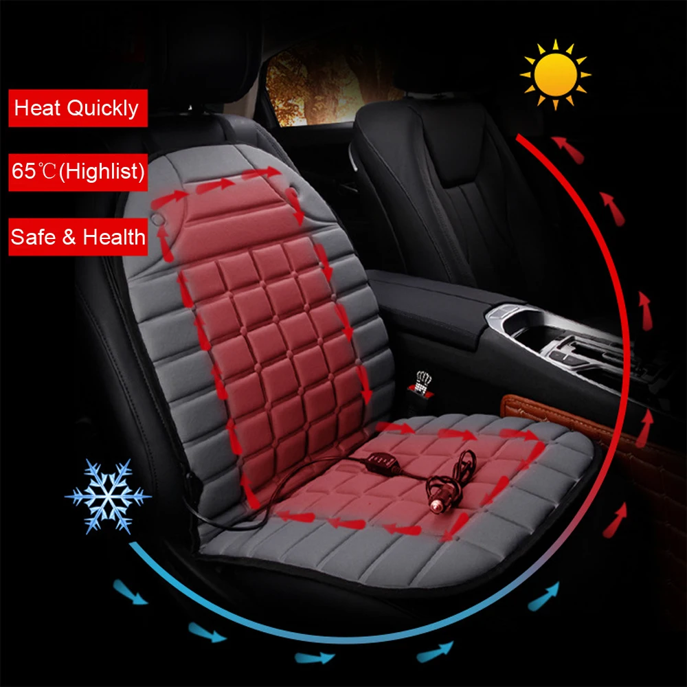 Automobiles Seat Covers Electric Heated Car Seat Cushion Pad Heater Warmer Winter Supply Black Gray