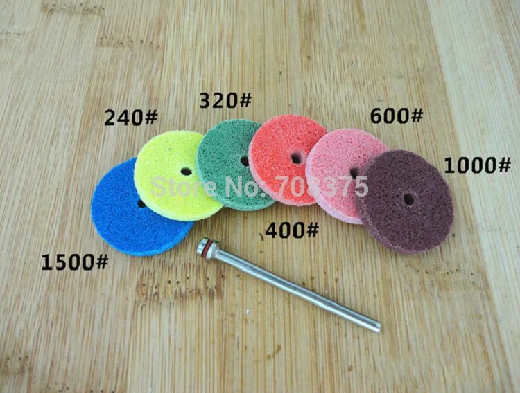 

New 5pc/set 240# Nylon Polishing Fiber wheel Polishing pad Nonwoven fabric grinding head for Dremel Rotary tools Shank 3.17