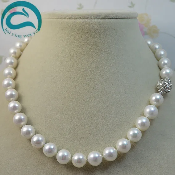 

Unique Pearls jewellery Store AAA 10-11MM Round Natural White Freshwater Pearl Necklace Woman Fine Jewelry