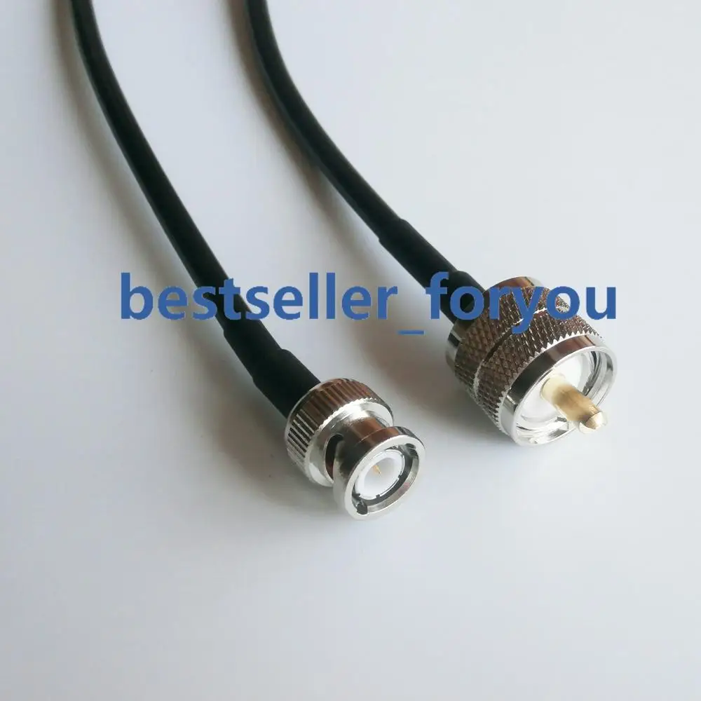 

100cm RG58 Cable PL259 UHF Male Plug To BNC Male Straight Coax Pigtail