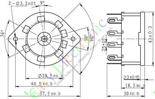 الجملة والتجزئة 20 قطعة 8 دبوس البلاستيك shuguang أنبوب تفريغ المقبس توفير الصوت أنبوب أمبير لتقوم بها بنفسك أجزاء شحن مجاني