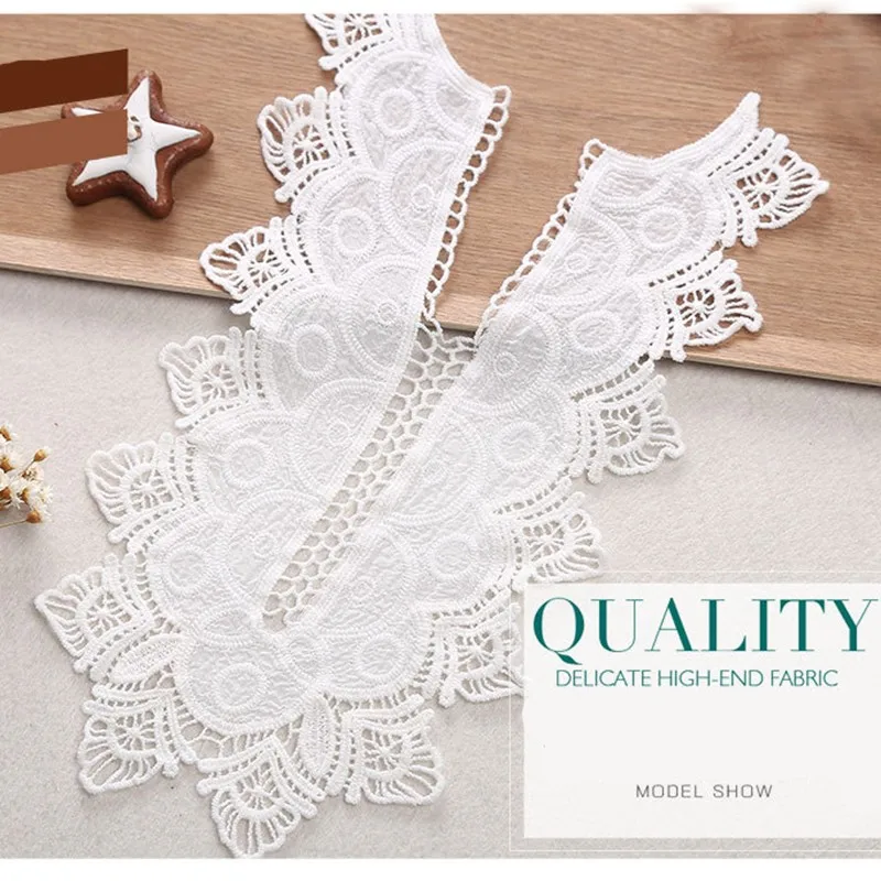 White Lace Fabric for DIY Craft, Cotton Fabric, Applique Patch, Sew, Neckline, Lace Fabric, Mori Girl Clothes, 1 Pc