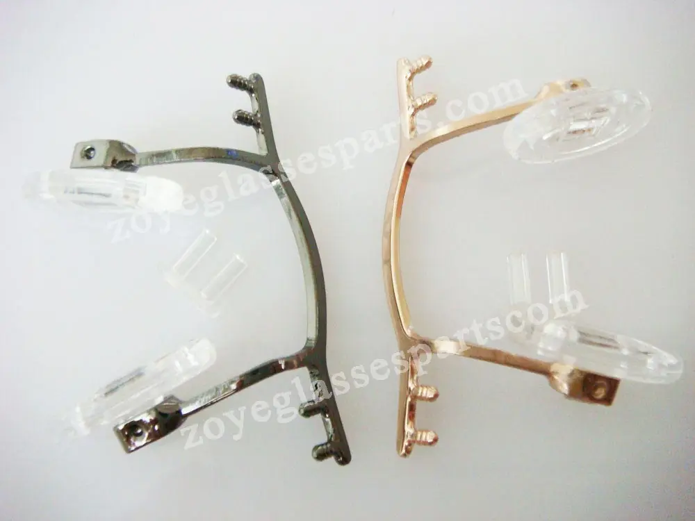 nose bridge for rimless eyewear,bridges with pad arms for rimless eyewear repair,silver color stainless steel TB-298 silver image 5