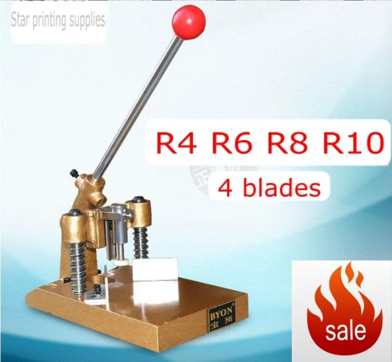 Découpeuse d'angle manuelle pour empiler le papier, le carton, les livres Photo, les étiquettes avec 4 lames R4 R6 R8 R10