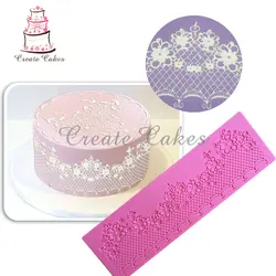 Border Decoration Mold Flower Shape Lace Mat Fondant Cake Decorating Tools Silicone Sugar Lace LFM-35 for Laura