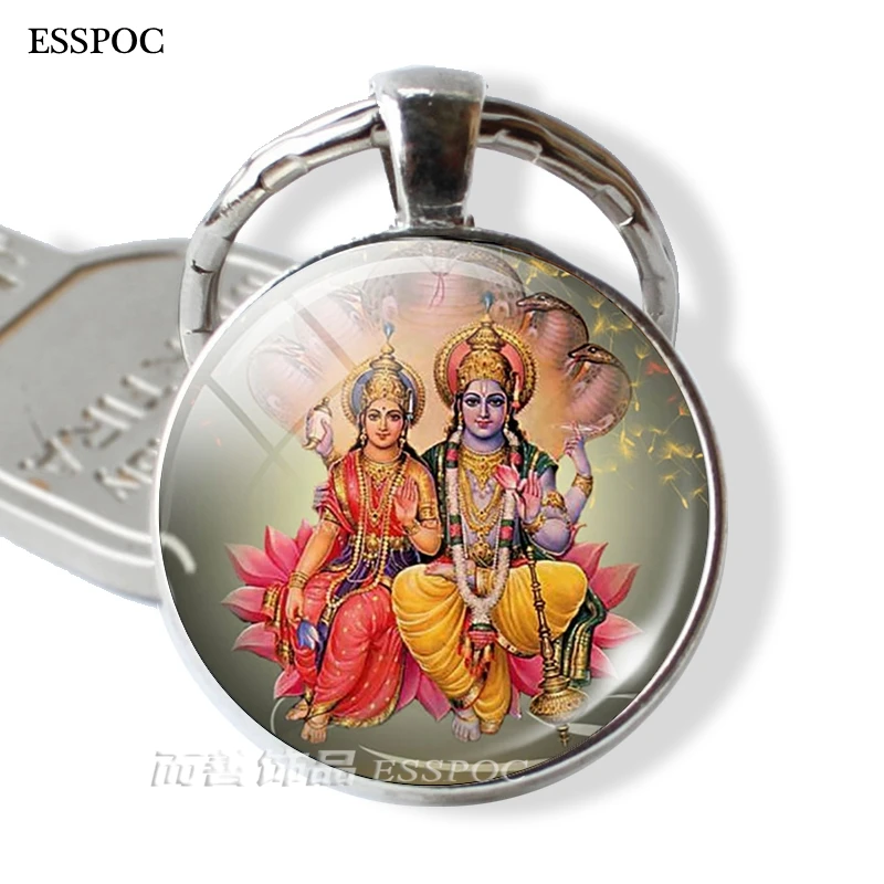 Lord Shiva Key Chain Hinduism Amulet Pendant Religion Jewelry Glass Gem Keychain Car Keyring