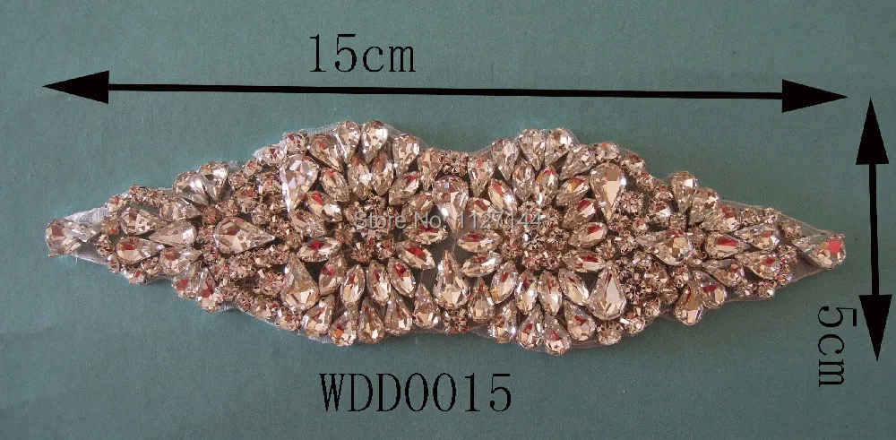 (30 PIECES) bridal crystal beaded rhinestone appliques for wedding dresses iron on WDD0015