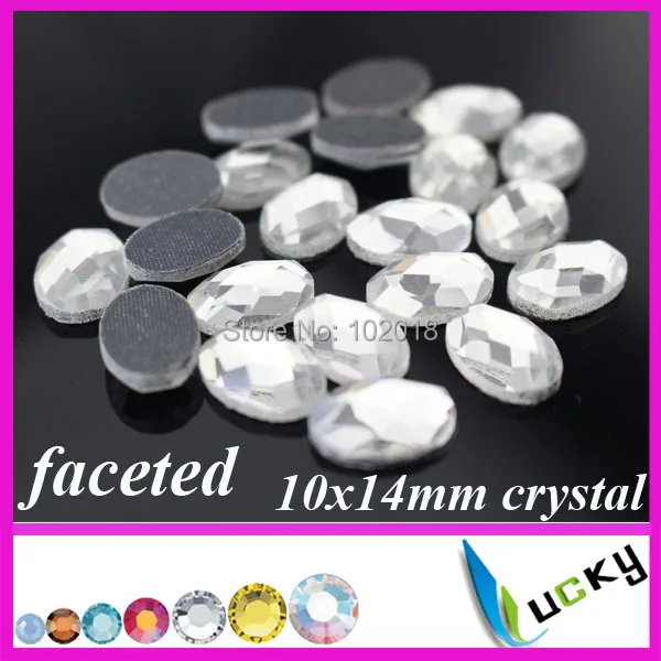 Free shipping 2014 new design hotfix strass rhinestones !288pcs 10x14mm Oval shape clear color for iron or transfer