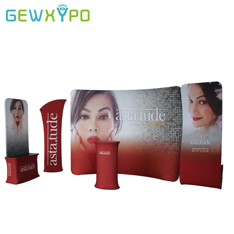 Expo Booth Solution Popular Tension Fabric Banner Stand With Graphic Printing,Portable Advertising Display Wall(Include All)