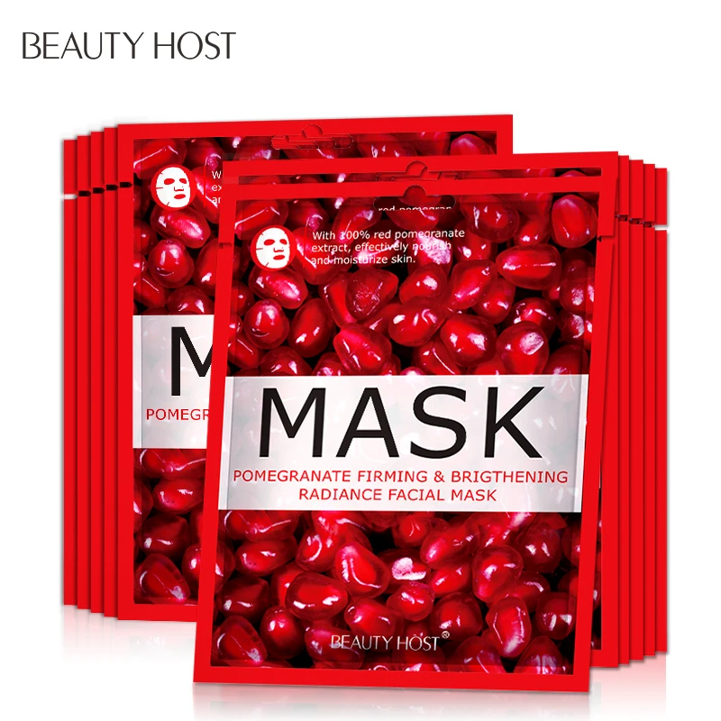 Beauty Host 20PCS Pomegranate Cucumber Blueberry Grapefruit Firming Whitening Brightening Fruit Moisturizing Facial Sheet Mask