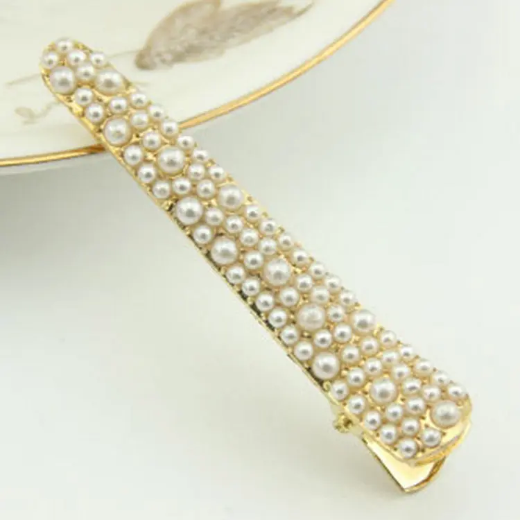 Hot Sale 5 Colors Korean Crystal Pearl Elegant Women Barrettes Hair Clip Hairgrips Hair Accessories