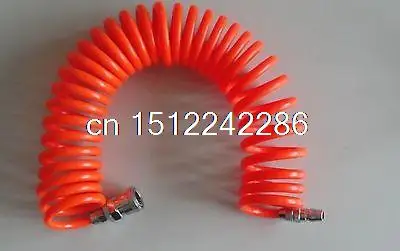 

12mm(OD) x 8mm(ID) PU Recoil Air Tubing Pipe Hose 15m With Quick Connector