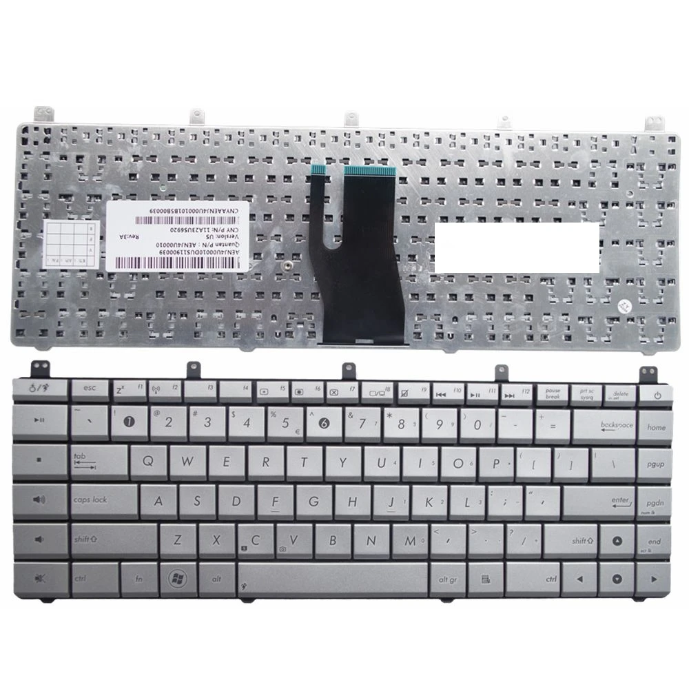 

US FOR ASUS N45 N45E N45S N45Vm N45-2 N45SF N45Sl N45SJ Replace laptop keyboard New Silver English