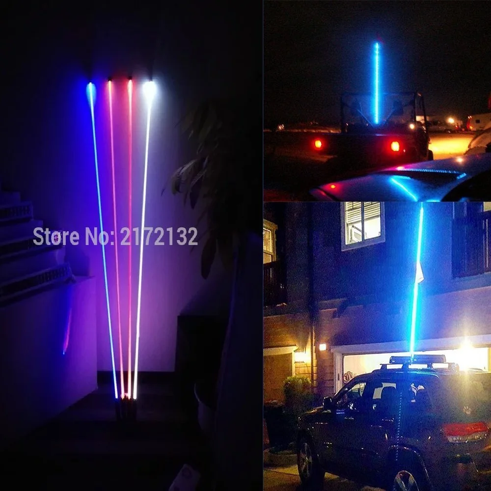 LED Lamp 1.5m remote control Led antenna Light Safety Flag LED Lamp Antenna Illuminated color led whip light