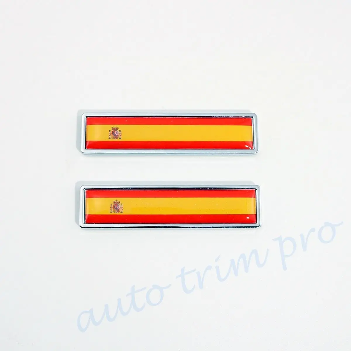 2pcs Universal Car Motor Exterior Parts 3D Decal Sticker Fender Rear Trim Spain ES Country Nation Flag Logo Badge Emblem