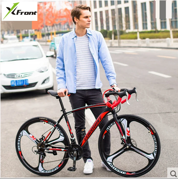 New brand carbon steel frame 700C wheel 21/27 speed disc brake road bike outdoor sport cycling bicicletas racing bicycle