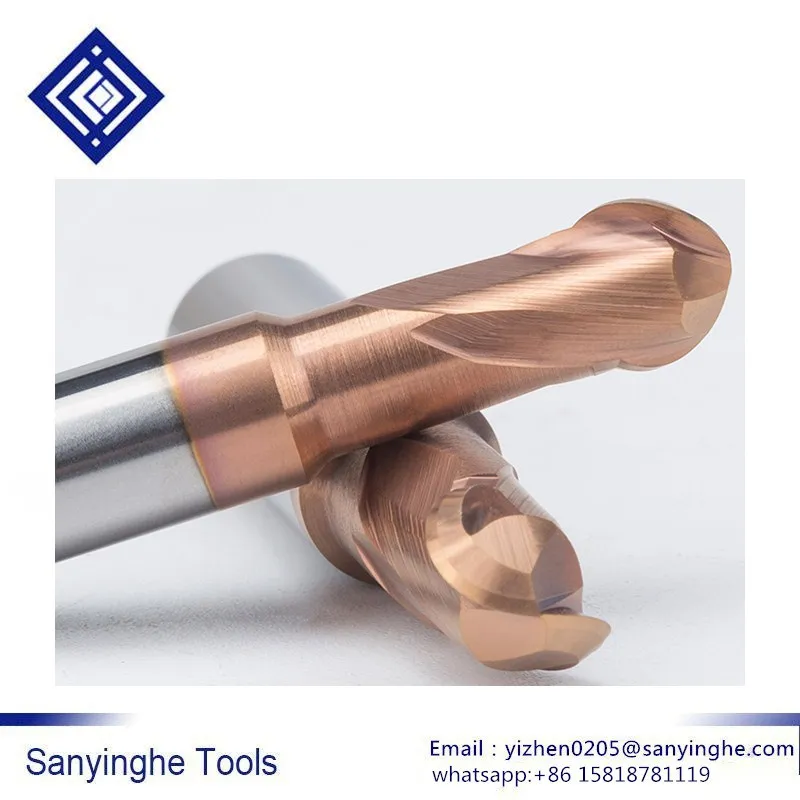 cnc tools 2 pcs/lots ball nose end mills tool tungsten steel ball end milling cutter CNC alloy milling cutter