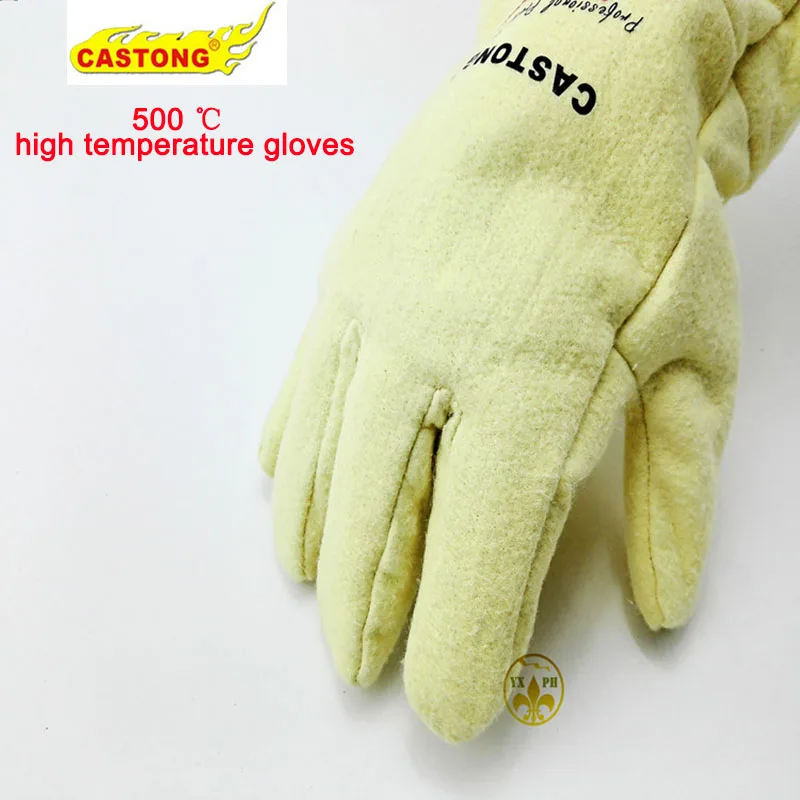 Fireproof gloves YEEE 500 degrees high temperature resistant gloves aramid heat insulation anti-scald cutting safety glove