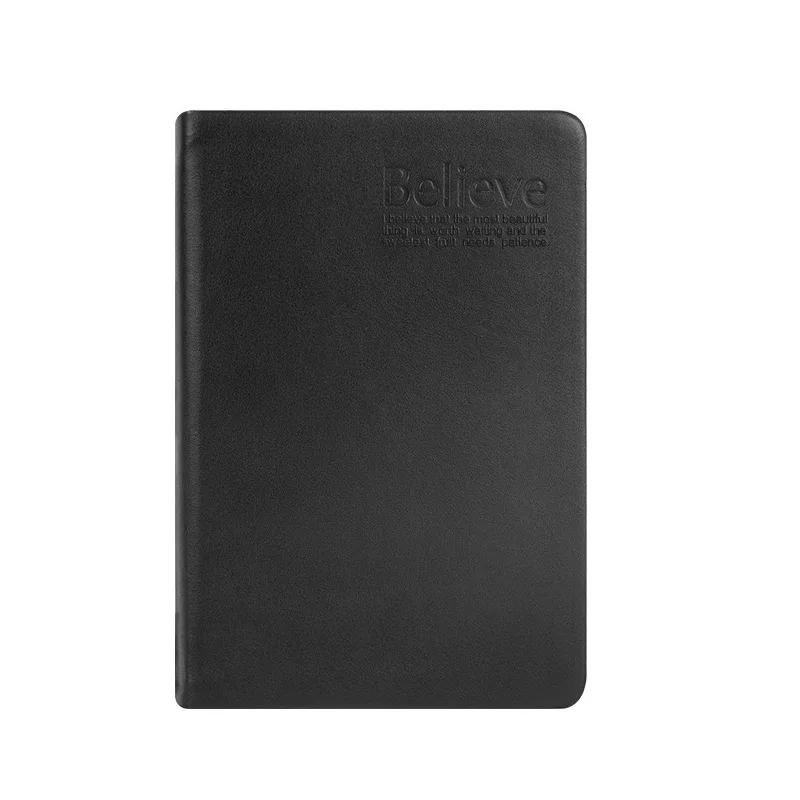 RuiZe-Cuaderno de la Biblia con cubierta de cuero, diario A6, páginas en blanco, papel grueso, nota negra, diario, papel de borde dorado, papelería