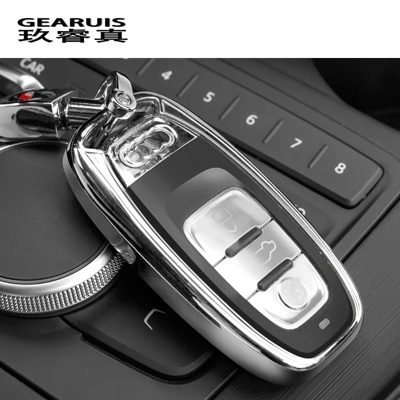 Car styling TPU Key Cover Key Case Shell keychain key ring Covers decorative For Audi A4 A6 A7 A5 Q3 Q5 Q7 S5 auto Accessories