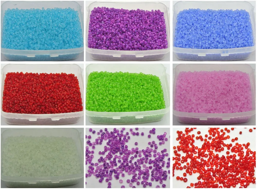 5000 Frosted Glass Seed Beads 2mm (10/0) + Storage Box Pick Your Color