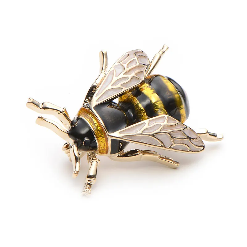 Wuli&Baby Enamel Real Proportion Wasp Bee Brooch Pin Fashion Jewelry Gift