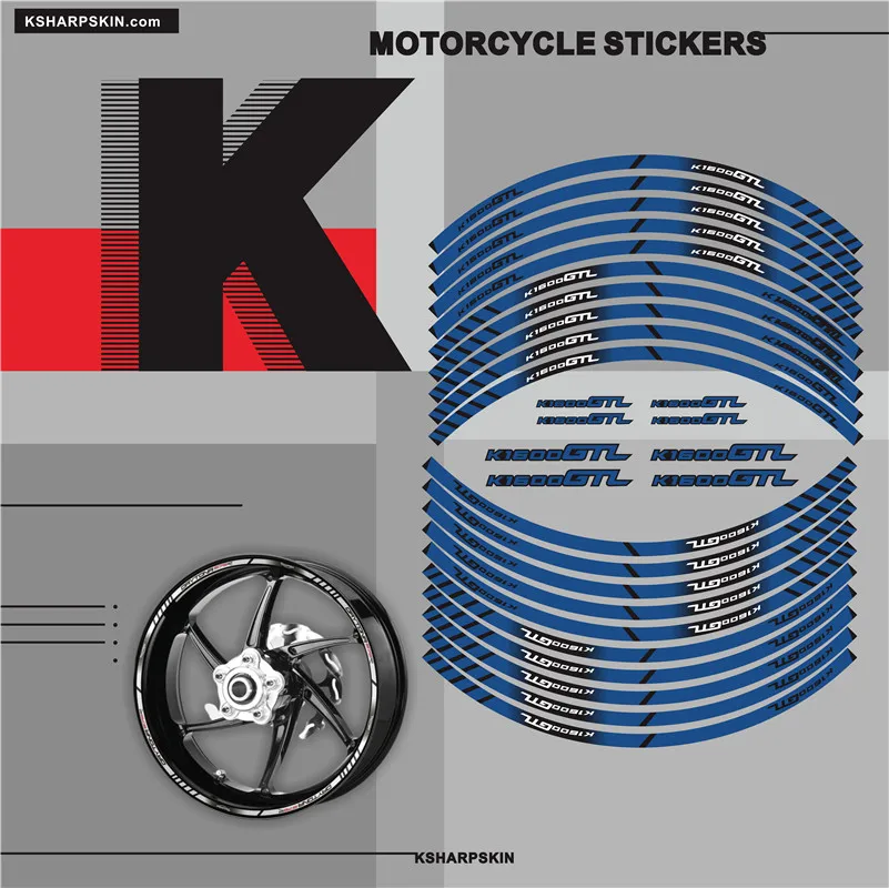 

Motorcycle tyre decoration stickers inner rim reflective decal for BMW K1600GTL