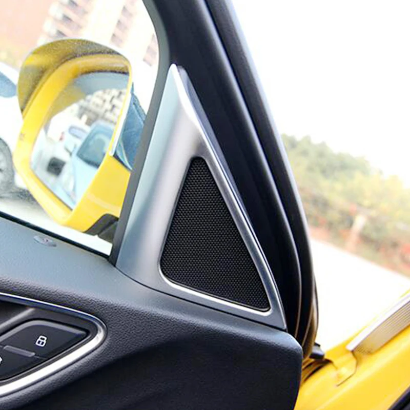 For Audi Q3 2013 to 2017 Car Accessories ABS Chrome Interior A-Pillar Door Stereo Speaker Horn Cover Trim Stickers Car Styling