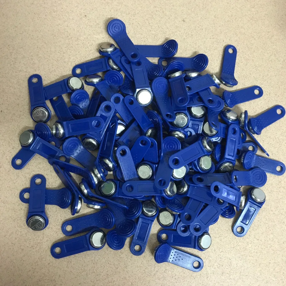 100pcs/lot DS1990A F5 TM1990 blue color read-only iButton I-Button TM Card Non Magnet electronic key IB tags