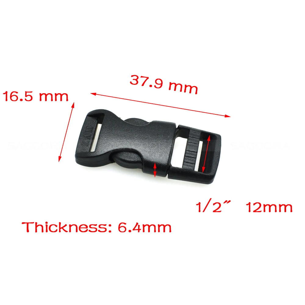 Plastic Side Release Buckle For Tactial Backpack Luggage Straps Webbing Size 10mm 12mm 15mm 20mm 25mm