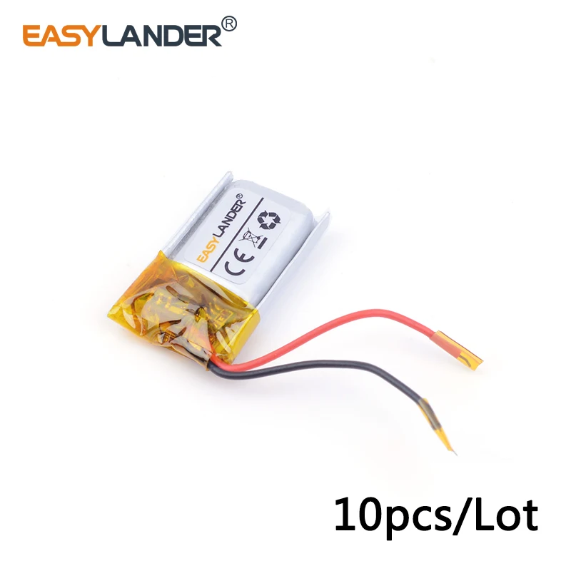 10pcs/Lot 501215 60mAh 3.7V Rechargeable Lithium Li-ion Polymer Battery for Mp3 MP4 MP5 GPS PSP Bluetooth Headset