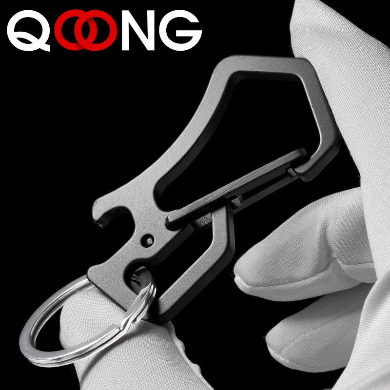 QOONG 2024 High-Grade Keychain Keyrings Portable CNC Tool Key Chain Ring Holder Simple Chic Gift For Men Women For Car Y50