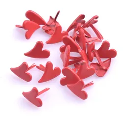 Good Quality 50Pcs Red Garment Clothes Factory Fashion Heart Rivet Stud Punk Rock Design Spikes Accessories DIY Craft CP0647